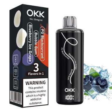 OkkTrippoBlackccurantBubblegumBlueberry.jpg OKK TRIPO PG BLACK BUBBLE GUM BLUEBERRY ICE GRAPE - Image 1