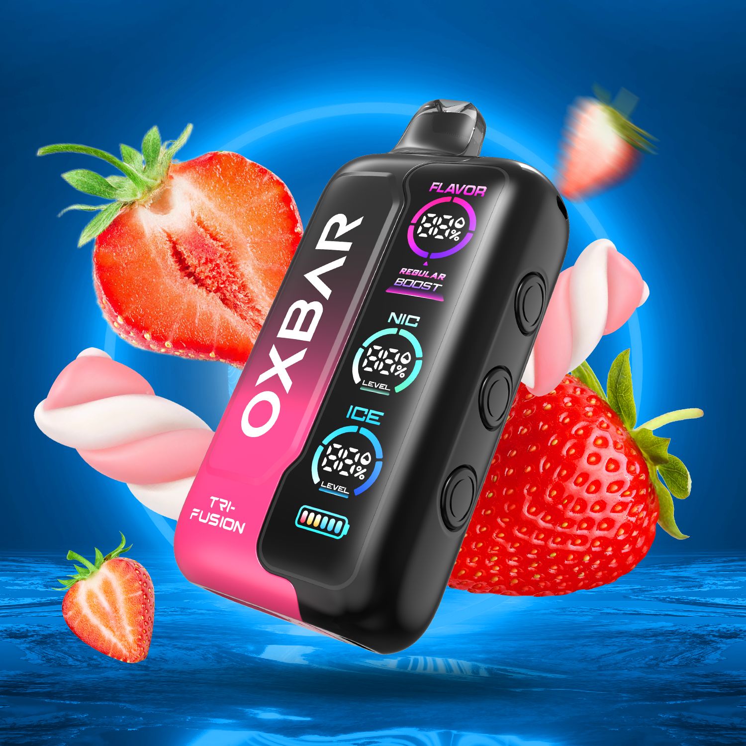Oxbar-Tri-Fusion-50000-Puff-5-Strawberry-Marshmallow.jpeg OXBAR 50K STRAW MASRHMALLOW - Image 1